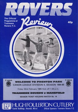 Tranmere Rovers v Mansfield Town Match Programme 1985-02-22